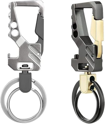 Minnhua 2pcs Porte-clés Ouvre-bouteille Porte-clés de Voiture Avec Décapsuleur Metal Hommes Porte-clés Voiture Mousqueton Porte Clé