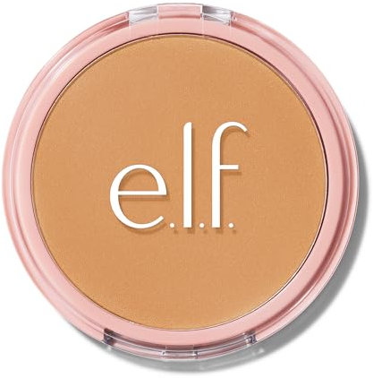 e.l.f. Halo Glow Filtre à poudre, poudre de finition pressée, couverture à construire, résistant aux plis, estompe l'apparence des pores, avec houppette en velours et miroir, végétalien et sans