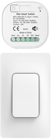 Cerhot 230V Tuya WiFi Smart Switch, set di interruttori della luce wireless, interruttore wireless, interruttore di controllo remoto, interruttore wireless per l'illuminazione domestica (US 1Gang 1V1)