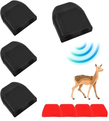 SIGANDG Sifflet Ultrasons Ultra Son Anti-Gibier,Ultrasonique Cerf Attention,Dispositif de Sifflet d'avertissement,Éviter de Heurter Les Animaux,pour Voitures, Camions, Motos,Paquet de 4