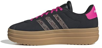 adidas Unisex Children's Vl Court Bold Shoes Junior Shoes, Black Beige Wonder Pink Shock Pink, 3.5 UK
