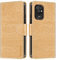 Striped PU Leather Wallet Phone Case Compatible with Doro 8100, Slim Magnetic Flip Cover with Card Slots and Stand Function (Gold)