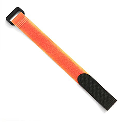 10pcs / Lot 2x40cm Breite Rückseite Schnalle Klumpen Zauberhakenschleife Nylon Befestigungskabel Kabelbinder Klettband Haftklebrige Linie Finishing(Orange)