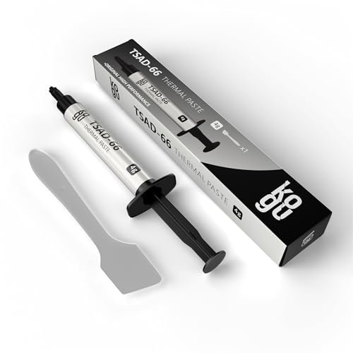 kogu® Gamer Performance Pâte thermique avec spatule pour tous les processeurs et consoles de jeux (CPU, GPU - PC, PS4, PS5), très haute conductivité thermique, utilisation sûre, non conducteur (1