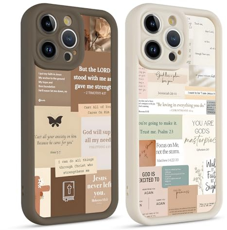 Yimctoie 2 Stück Handyhülle für iPhone 11 Pro Hülle 5.8, Ästhetische Christliche Ostern Jesus Zitate Muster Design für Christen, Dünn Weich Silikon TPU Slim Stoßfest Kratzfest Case, Collage