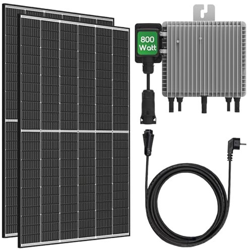Balkonkraftwerk 800W mit Deye UN-M80G4-EU-Q0 steckerfertig 5m Kabel mit WIFI - 890wp Trina Vertex S+ 445W Solarpanels