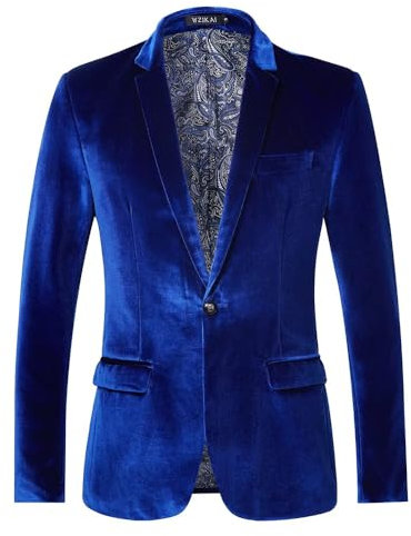 ZEMALON Anzug Jacke Männer Business Arbeits CasualAnzug Slim Fit Gutaussehend Mode Blazer Temperament Klassisch Trend LongsleeveAnzug A-Blue L