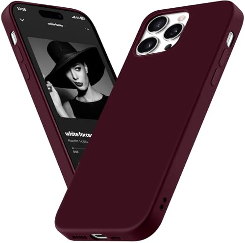 BEZ Phone Case for iPhone 14 Pro Max Case, Slim Soft TPU Silicone Cover Compatible with iPhone 14 Pro Max, Protective Shockproof Anti-Scratch, Dark Red