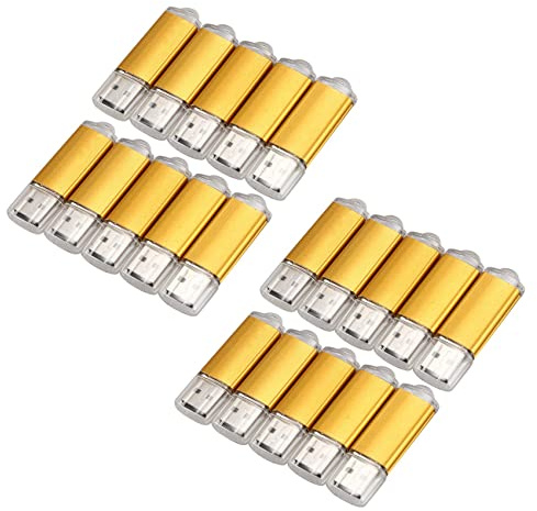 Sxmrmnx 20 unidades de memoria USB 2.0 de 512 MB, color dorado