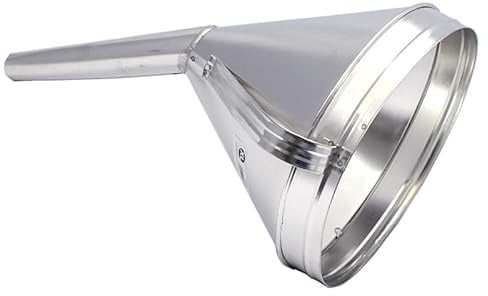 Metal Fuel Funnel with Strainer, 23 cm Bowl Diameter, Angled Design with Handle