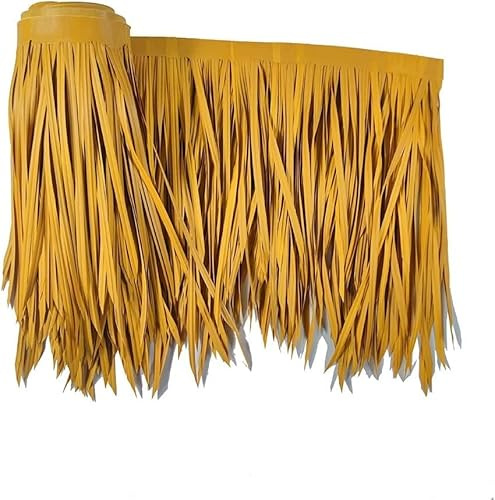 Palm Thatch Rolls 16,4 X 3,28 Ft Synthetische Reetdacheindeckung Für Tiki Bar, Langlebige Reetdach Palm Thatch Roll, Tiki Hut Gras Dach Regenschirm Abdeckung Mini Bar Dach Un, Yellow E, 0.5x20m