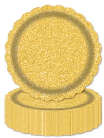 AHPYEUHK Lot de 50 assiettes en carton jaune - 17,8 cm - Vaisselle de fête pour décoration - Décoration de table pour fête effrayante - Jardin