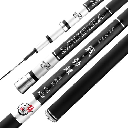 ZFF Kohlenstoff Angelrute 2.7m-7.2m Karpfenrute Teleskoprute Fishing Rod Reiseruten Teleskop Angelrute Leicht Zu Tragen AngelausrüStung Geeignet FüR FlüSse Seen Und Ozeane(7.2m)
