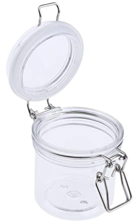 Reusable Lip Balm Container Body Lotion Cosmetic Pot Jar with Spoon - Clear 500g Refillable Storage for Moisturizer, Face Gel, Hand Mud- 200g