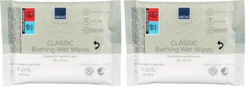 ABENA Classic Bed Bath Wipes For Bathing, 20x22cm Pack Of 8 Intimate Wipes To Replace Traditional Bathing. Suitable For Use As Elderly and Disability Aids As No Shower Is Needed.