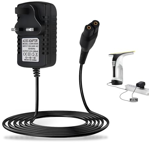 5.5V Charger for Karcher Window Vac Cleaner, Replacement for Karcher WV1 WV2 WV 2 Premium 2nd Generation WV51 WV50 WV55 WV60 WV60 Plus WV70 Plus WV75 WV75 Plus 1.5m Window Vacuum Cleaner Charger