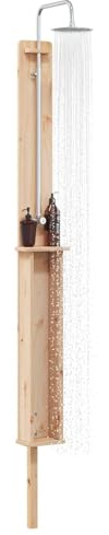 vidaXL Gartendusche 246 cm Massivholz Kiefer und Edelstahl Natur