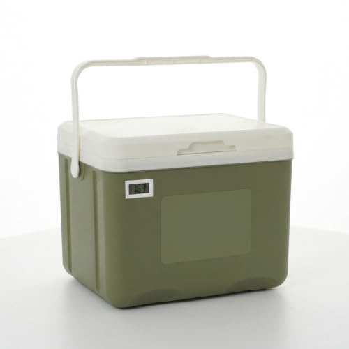RNXRZANK Nevera para Exriores Plástico Portátil para Camping y Picnic con Display mperatura, Nevera Camping - Nevera portatil Gran, Verde, 12L con termómetro