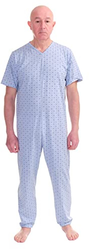 FERRUCCI COMFORT Grenouillère Sanitaire Sentiment Manches Courtes 1 Fermeture Éclair/Zip Derrière Été (Bleu Ciel, S)