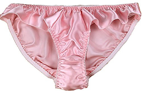 LSHARON Damen Sexy 100% Maulbeerseide Slip Dessous Gymnastik Tanga Ballett Unterwäsche Höschen, rose, 38