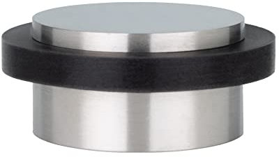 Klebe-Türstopper | 45 x 20 mm | Schwarzer Gummi aus Natursilikon | Edelstahl AISI 304 | Finish Matt | Sehr gute Haftung | 100% zweckmäßig | Mod. I-203/35x19| EVI Herrajes