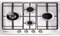 Candy Idea CHW6D4WX, Piano cottura a gas, 4 bruciatori, Griglie in ghisa, Griglie lavabili, Sicurezza Sicurflame, Manopole,Inox, 0,8x59,5x51