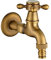 KUNGYO Vintage Grifo de la lavadora con Sola Manija Cruzada Interfaz G1/2 - Grifo en latón de Pared para Baño Lavabo Jardín(Bronze)