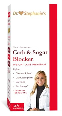 Pharmaganics Carb & Sugar Blocker - Mega Dose of Berberine & Gymnena Supplement - Take with Meals to Reduces Digested Carbs & Weight