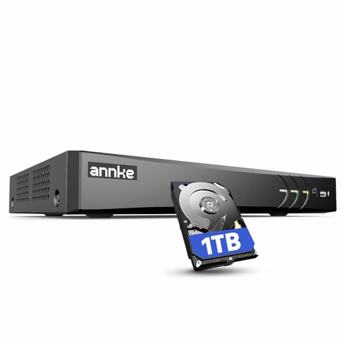 ANNKE DVR 8 Kanal 4K UHD 5in1 TVI/AHD/CVI/CVBS/IPC DVR Receiver Netzwerk Digital Video Recorder für CCTV Überwachungskamera, Personen- und Fahrzeugerkennung, Smart Search, Email Alarm, 1TB Festplatte