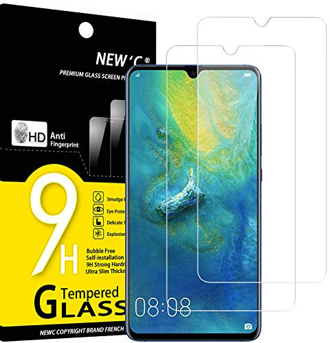 NEW'C 2 Piezas, Protector Pantalla para Huawei Mate 20x, Cristal Templado Antiarañazos, Antihuellas, Sin Burbujas, Dureza 9H, 0.33 mm Ultra Transparente, Ultra Resistente