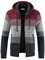 Shuanghao Uomo Moda Cardigan Giacca con Cappuccio Maglione Maglia Manica Felpa Lunga n zipRighe Caldo Invernale Outwear Tops Cappotti Cardigan con Cappuccio Giacca Maglione Uomo (XL, Rosso)