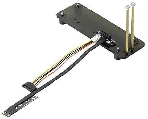 ADT-Link M.2 NVMe Adapter to PCI-E 3.0 x1 Riser Card Ribbon Gen 3.0 Cable with Vertical Bracket Stand Holder Base (Rubber Base)