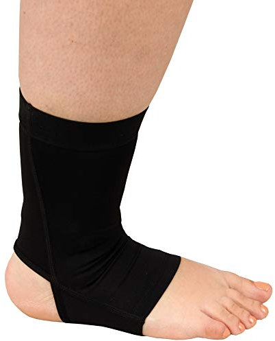 Fußgelenkbandage nahtlos ohne Ferse in schwarz, Größe L, tragbar rechts und links, Gelenkschoner Fußgelenkstütze Bandage