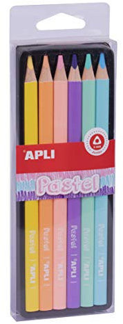 APLI 18059 Jumbo-Bleistifte, Pastellfarben, 6 Stück