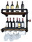 Industrielle Wandmontierte Weinregale mit 4 Stielgläsern, 61 cm, rustikaler Metall-Weinhalter, Glasregal, 2 Ebenen, schwebende Barregale, Flaschenhalter, Lagerregale, Holzregale