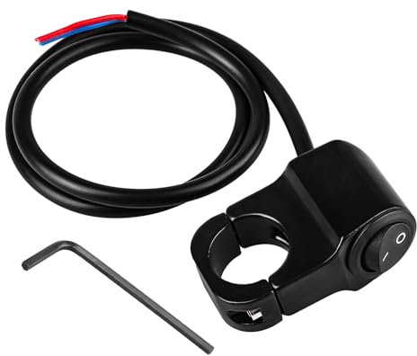 SOLLON 12V Motorradschalter Lenker 22mm Motorrad Schalter ON-OFF-Taste Schalter für Scheinwerfer Nebelscheinwerfer Bremse Lenkerschalter (Schwarz)