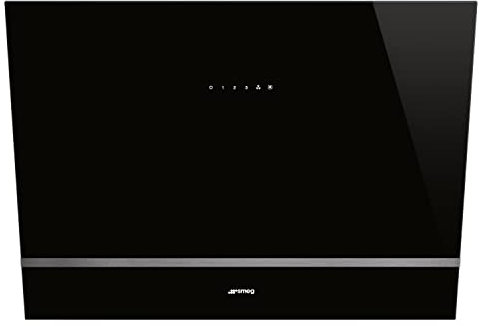 Smeg 80cm Angled Chimney Cooker Hood - Black