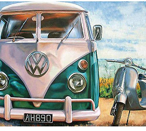LWLFC Diamond Painting Auto Motorrad Diamond Painting Set Full Kinder,Diamant Painting Bilder Erwachsene, Daiments Painting Anfänger,5D Diamant Painting Full Home Decor Art und Crafts 40X50Cm