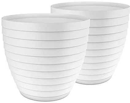 Macetas para Exterior de Plástico 15 cm (2 uds) Maceta plástico Grande para Plantas. Macetero Interior Terraza Moderno de Colores para Jardinería. Tiestos Jardineras para Flores
