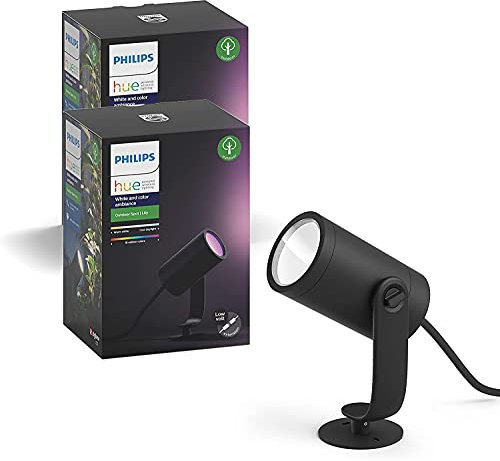 Philips Hue spike black 1x8W 24V (lot de 2) White & Color Ambiance LILY, extension 2 Spot 8W - Anthracite, fonctionne avec Alexa, Google Assistant et Apple Homekit