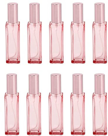 20ML Glass Perfume Bottles Empty Pink Spray Perfume Bottles with Rose Gold Lid Refillable Portable Empty Refillable Perfume Atomizer Vials Refillable Cosmetic Containers for Perfume Essential Oils