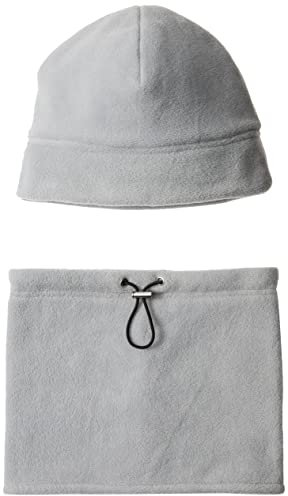 Amazon Essentials Fleece Hat and Gaiter Set Mütze, Hellgrau Meliert, Einheitsgröße