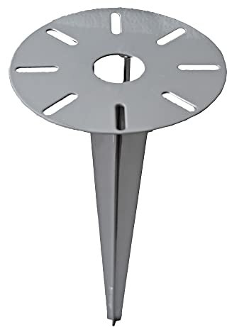 Novatool Erdspies Ø 18,5 x H 30,5 cm verzinkt I Bodenanker für Lampen Bodenhülse I Gartenspiess Sonnenschirm Gartenzubehör Steckdosensäulen I Erdnagel Erdbefestigung Stahl