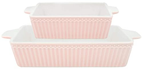 [W] Dishes Alice pale pink rectangular set of 2 small