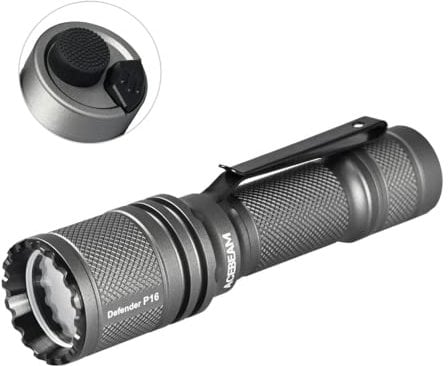 ACEBEAM Defender P16 Tactical Flashlight Tail-Dual Switch 1800 Lumens 484m Beam Distance USBC Rechargeable IP68 Waterproof Powerful Portable Small LED Flashlights