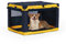 A 4 Pet Hundebox faltbar mittlere Hunde Auto Transportbox Hund Soft tragebar Hundebox für zuhause, leicht zu verstauen mit montiertem Aluminium Rahmen, einstellbare Kompatibilität (M, Gelb)