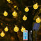 HALOY Guirlande lumineuse solaire de jardin, 60 LED d'extérieur Boule de cristal Guirlande lumineuse de fée Lumineuse Imperméable IP65 Intérieur Extérieur pour jardin,balcon,arbres,fêtes,Noël