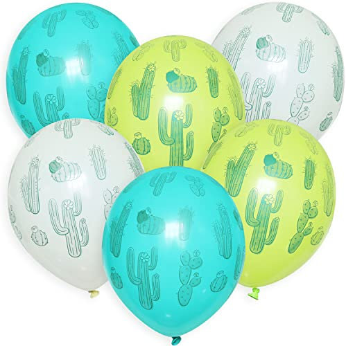 6 Stk. Premium Luftballons Bio Kaktus 12' Party Geburtstag Western Wüste Set