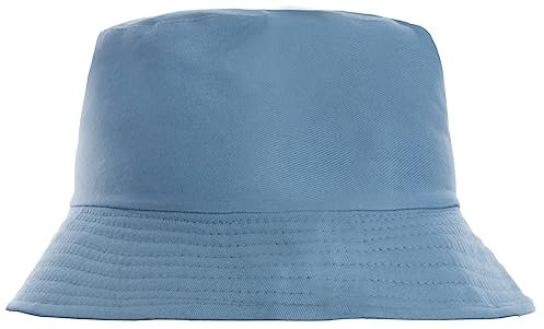 Brandsseller Sonnenhut Uni Design Fischerhut Sommerhut Strandhut Travel Cap 100% Baumwolle Blau
