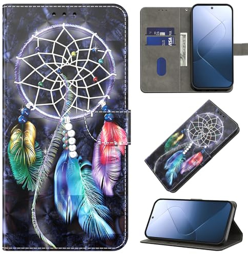 BOLELAW Hülle für Samsung Galaxy S22 5G – Stoßfeste PU Leder Flip Wallet Case mit Magnetverschluss, Standfunktion & Kartenfächern, Traumfänger